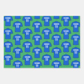 Shirt van football in blauw papierbladen voor het  inpakpapier vel (Voorkant 2)