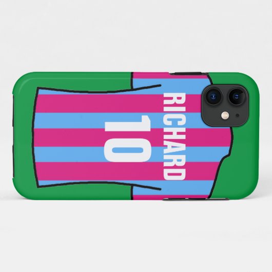 Shirt van football in Claret & Blue Case-Mate iPhone Case (Achterkant (horizontaal))
