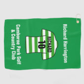 Shirt van football in Groene en Witte Hoops Golfhanddoek (Horizontaal)