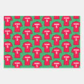 Shirt van football in rode papierbladen inpakpapier vel (Voorkant)