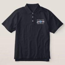 Shirt van geborduurd poly voor de marine en zwarte