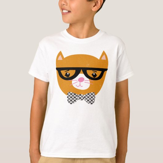 Shirt van haaienkat met een bril en een stropdas v (Voorkant)