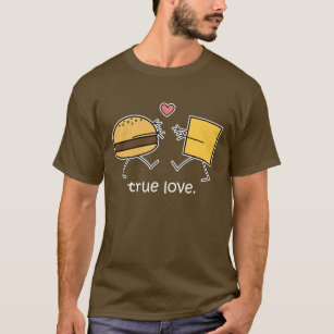 Shirt van hamburger en kaas "True Love" (Donker)
