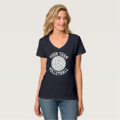 Shirt van het koninklijk blauw en wit volleyball J (Voorkant volledig)