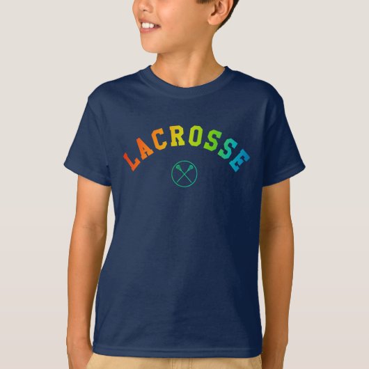 Shirt van het Lacrosse kind - kleurrijke kromme te (Voorkant)