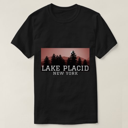 Shirt van het meer van Placid New York, Lange hoes (Design voorkant)