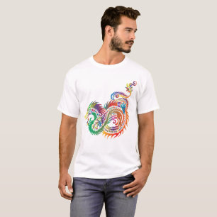 Shirt van het multi het Gekleurde Man van de Draak