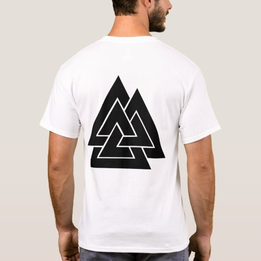 Shirt van het Norsperdamessymbool Valknut (Achterkant)