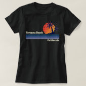 Shirt van het strand van Hermosa - Retro Sunset H (Design voorkant)
