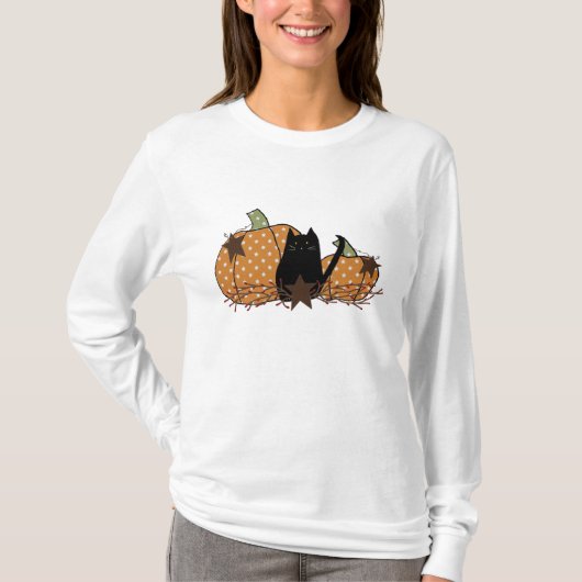 Shirt van kat en pompoenen (Voorkant)