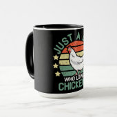 shirt van kippen kinder gewoon een jongen die van  mok (Voorkant links)