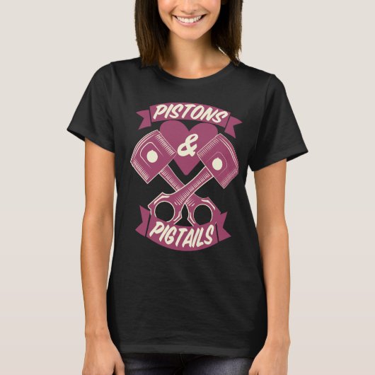 Shirt van Logo met zuigers en pigtails (Voorkant)