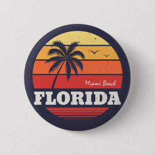 shirt van miami strand florida ronde button 5,7 cm