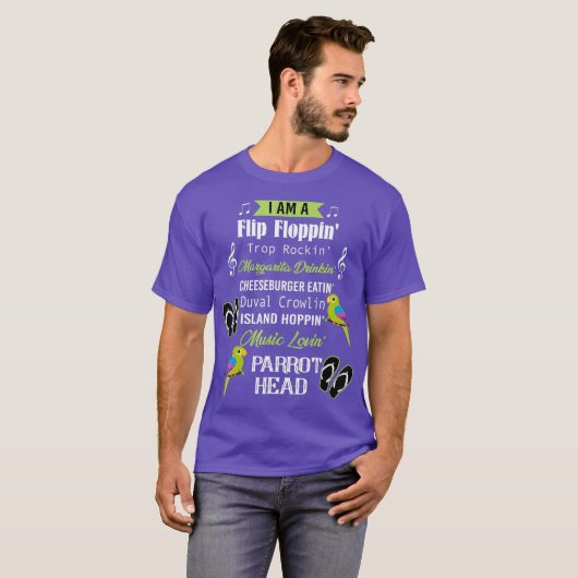 Shirt van Parrot — Parrot Head Funny (Voorkant volledig)