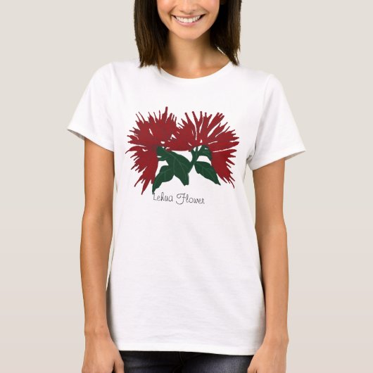 Shirt van rode lehua-bloem (Voorkant)