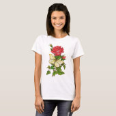 Shirt van roos en vlinder (Voorkant volledig)