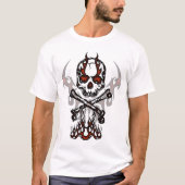 Shirt van schedel en vlammen (Voorkant)