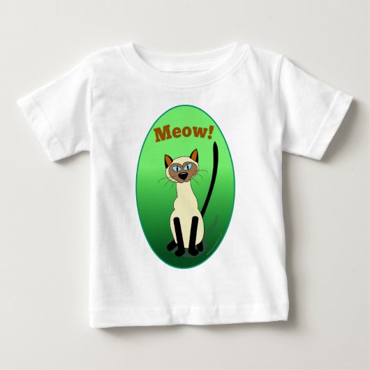 Shirt van Siamese kat (groen) (Voorkant)