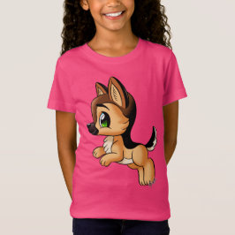 Shirt van Stilish Girl's German Shepherd Puppy Ruf
