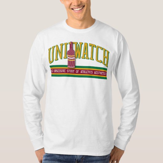 Shirt van Uni Watch (longmantel — wit) (Voorkant)