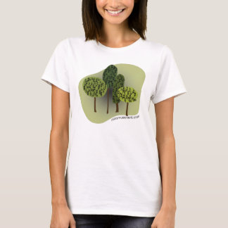 Shirt van vrouwen in het bos van onvoorziene omsta