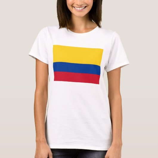 Shirt van vrouwen T met vlag van Colombia (Voorkant)