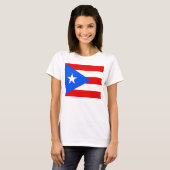Shirt van vrouwen T met vlag van Puerto Rico (Voorkant volledig)