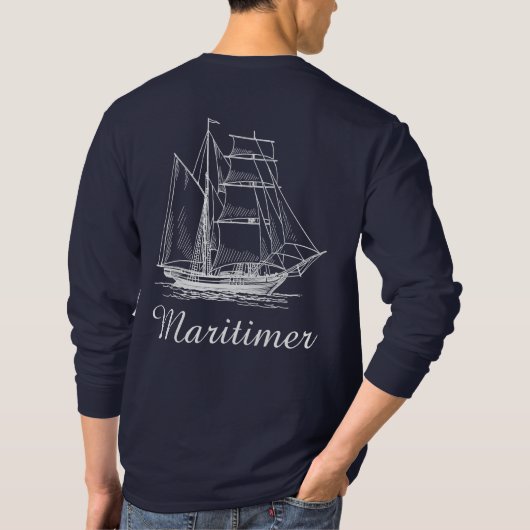 Shirt van zeeschepen met zeeschip voor maritieme m (Achterkant)