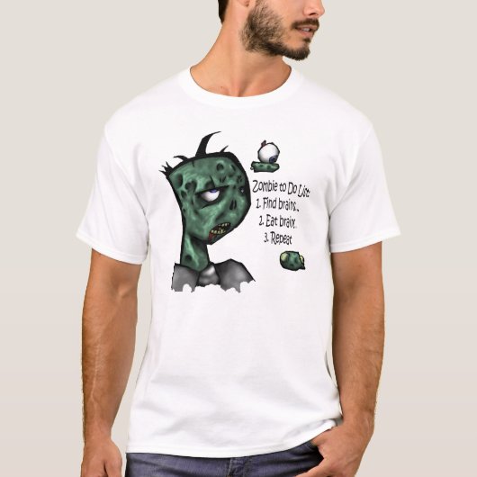Shirt van Zombie-To-Do-lijst (Voorkant)