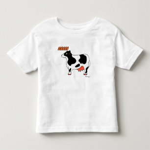 Shirt van zwarte en witte MOOO-koe Toddler