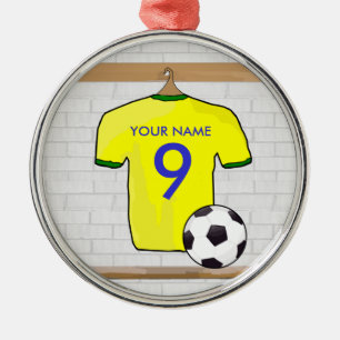 Shirt Voetbal (geel) Verwerende partij Metalen Ornament