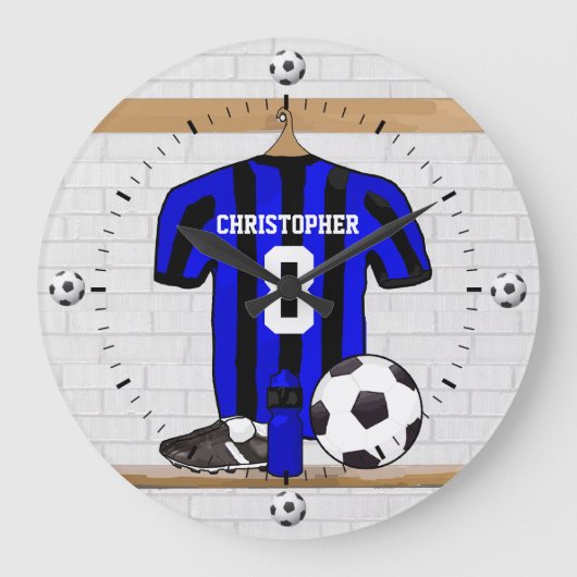  Shirt Voetbal (zwart-wit en rood) Grote Klok (Voorkant)