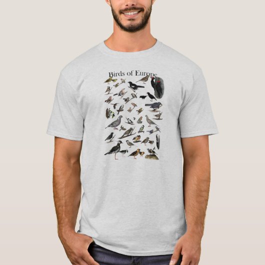 Shirt vogels in Europa (Voorkant)