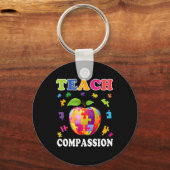 Shirt voor autisme-bewustmaking voor lerarenopleid sleutelhanger (Voorkant)