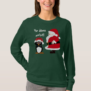 Shirt voor boviene pinguïn en Santa Holiday