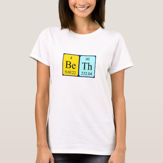 Shirt voor de periodieke tabelnaam (Voorkant)