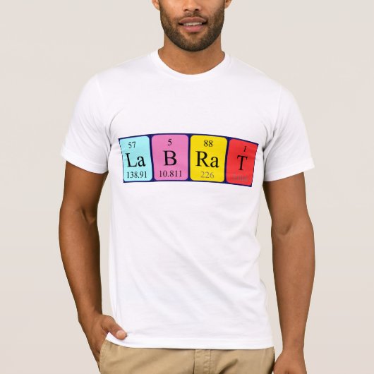 Shirt voor de periodieke tabelnaam Lab Rat (Voorkant)