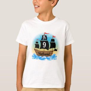 Shirt voor de verjaardag van een piratenschip