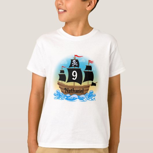 Shirt voor de verjaardag van een piratenschip (Voorkant)