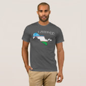 Shirt voor de vlaggenstaatkaart van Oezbekistan (Voorkant volledig)