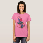 Shirt voor dwars- en Roos Tattoo (Voorkant volledig)