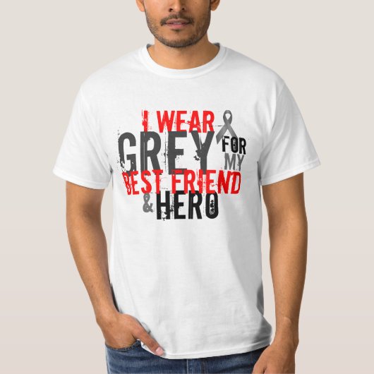 shirt voor hersentumorbewustzijn voor vriend en he (Voorkant)