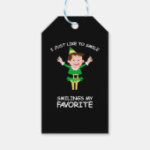 Shirt voor het glimlachen van kerstfeestjes cadeaulabel (Voorkant)