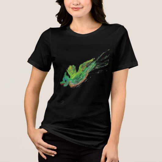 shirt voor het schilderen van groene vogels (Voorkant)