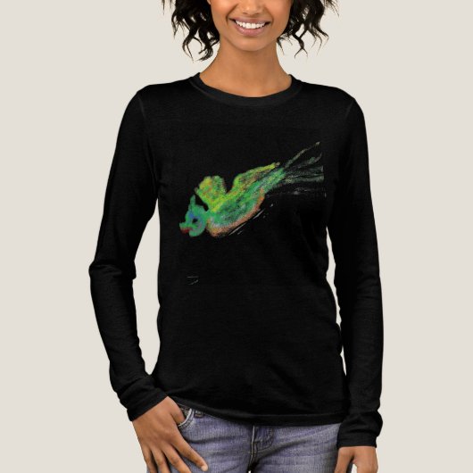 shirt voor het schilderen van groene vogels (Voorkant)