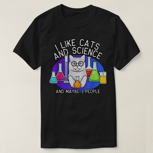 Shirt voor katten en natuurwetenschappen, T-SH-kat (Design voorkant)