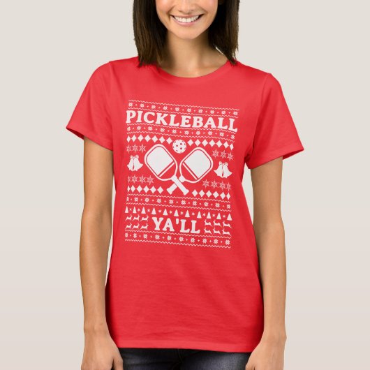 Shirt voor kerstmis met Pickleball (Voorkant)
