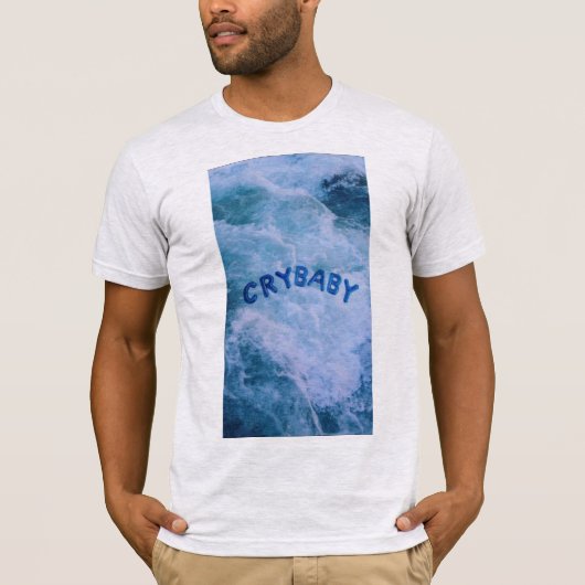 Shirt voor mannen: Er sterven nooit golven (Voorkant)