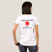 Shirt voor medische waarschuwing voor vrouwen (Achterkant volledig)