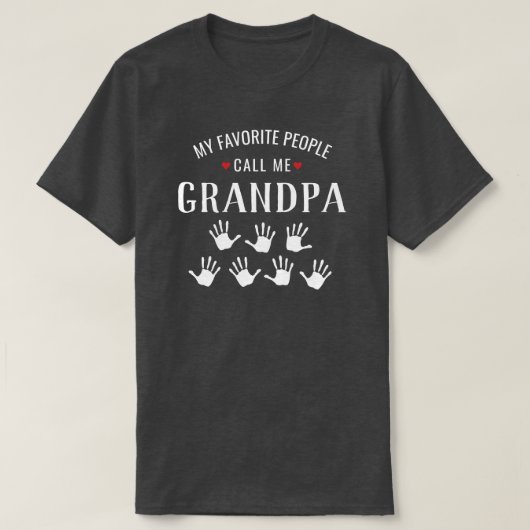 Shirt voor opa of oma 7 kleinkinderen handafdruk (Design voorkant)